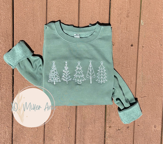 Christmas Tree Embroidered Crewneck