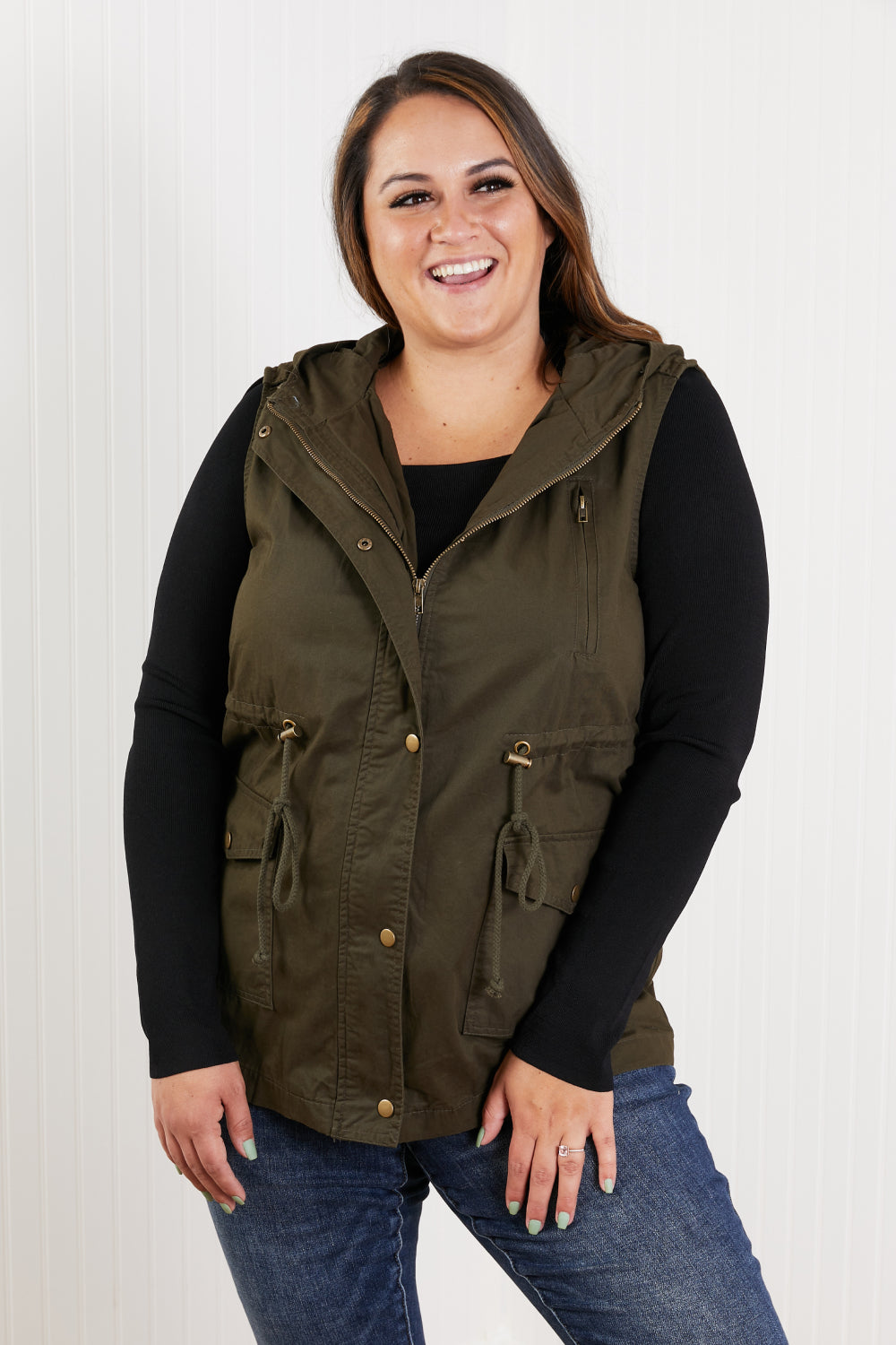 Zenana Autumn Vibes Full Size Hooded Vest