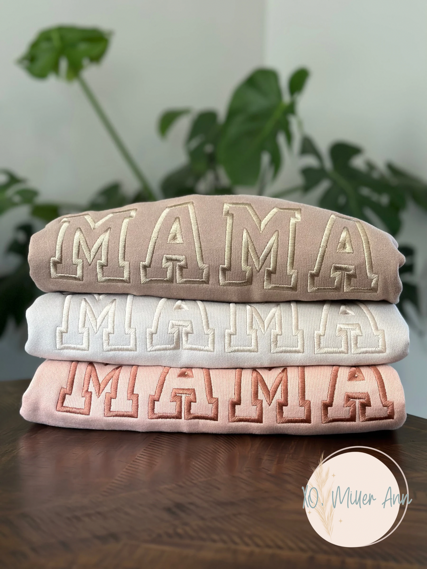 MAMA Neutral Embroidered Crewnecks